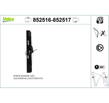 Zvedací zařízení oken VALEO 852516