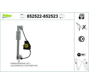 Zvedací zařízení oken VALEO 852522