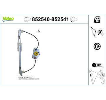 Zvedací zařízení oken VALEO 852540