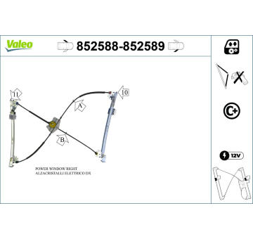 Zvedací zařízení oken VALEO 852588