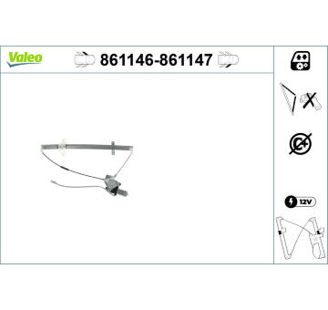 Zvedací zařízení oken VALEO 861147