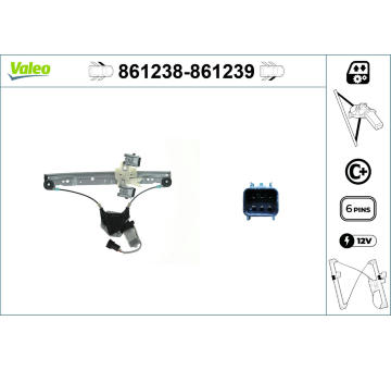 Zvedací zařízení oken VALEO 861238