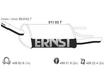Zadní tlumič výfuku ERNST 011037