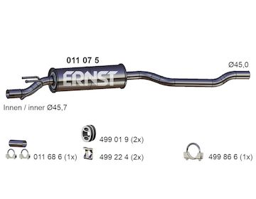 Střední tlumič výfuku ERNST 011075