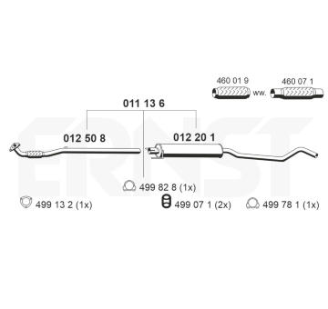 Střední tlumič výfuku ERNST 011136