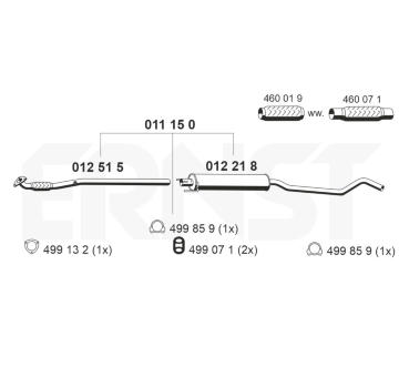 Střední tlumič výfuku ERNST 011150
