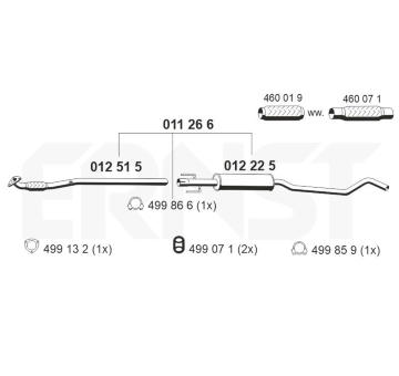 Střední tlumič výfuku ERNST 011266