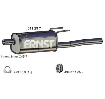 Zadní tlumič výfuku ERNST 011297