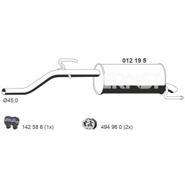 Zadní tlumič výfuku ERNST 012195