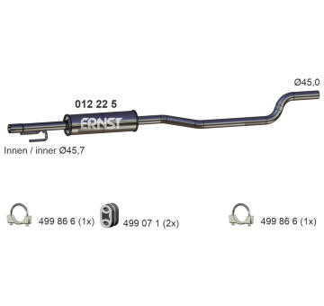 Střední tlumič výfuku ERNST 012225
