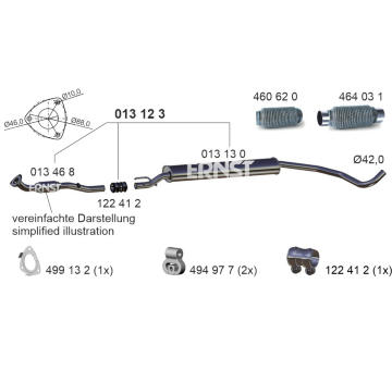 Střední tlumič výfuku ERNST 013123
