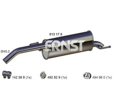 Zadní tlumič výfuku ERNST 013178
