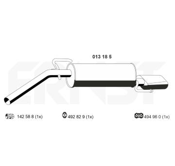 Zadni tlumic vyfuku ERNST 013185