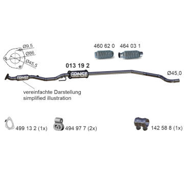 Střední tlumič výfuku ERNST 013192