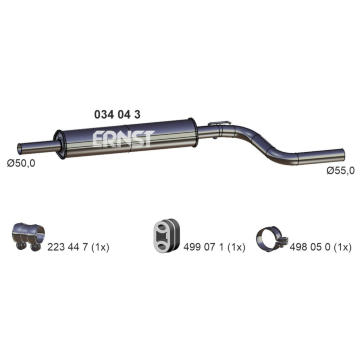 Střední tlumič výfuku ERNST 034043