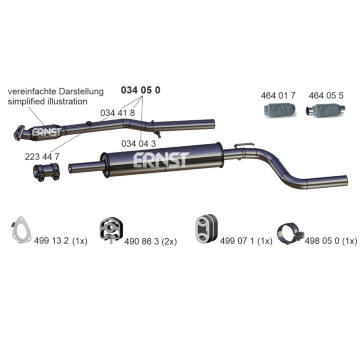 Střední tlumič výfuku ERNST 034050