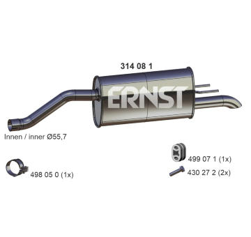 Zadni tlumic vyfuku ERNST 034081