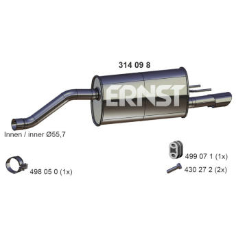 Zadní tlumič výfuku ERNST 034098