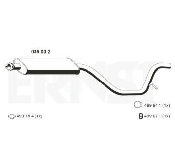 Střední tlumič výfuku ERNST 035002