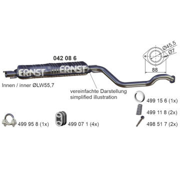 Střední tlumič výfuku ERNST 042086