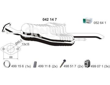Zadní tlumič výfuku ERNST 042147