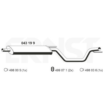 Střední tlumič výfuku ERNST 043199