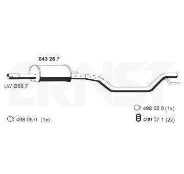 Střední tlumič výfuku ERNST 043267