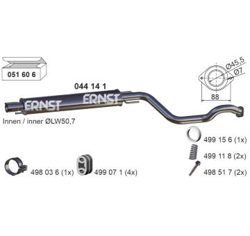 Střední tlumič výfuku ERNST 044141