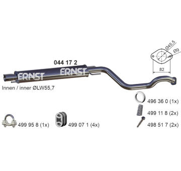 Střední tlumič výfuku ERNST 044172