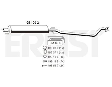 Střední tlumič výfuku ERNST 051002