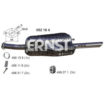 Zadní tlumič výfuku ERNST 052184