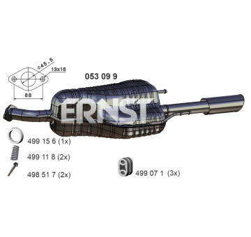 Zadni tlumic vyfuku ERNST 053099