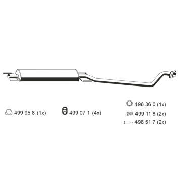 Střední tlumič výfuku ERNST 054126