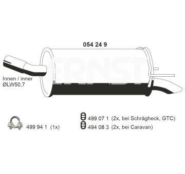 Zadni tlumic vyfuku ERNST 054249
