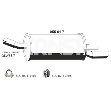 Zadní tlumič výfuku ERNST 055017