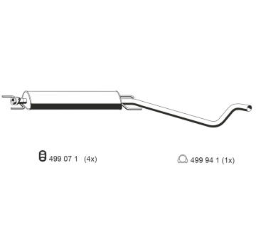 Střední tlumič výfuku ERNST 055048