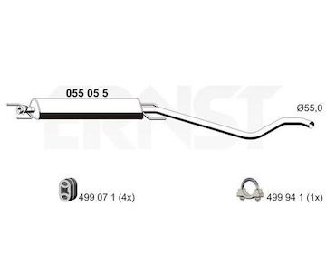 Stredni tlumic vyfuku ERNST 055055