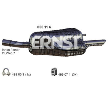 Zadní tlumič výfuku ERNST 055116