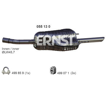 Zadní tlumič výfuku ERNST 055130