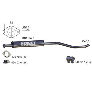 Střední tlumič výfuku ERNST 061148