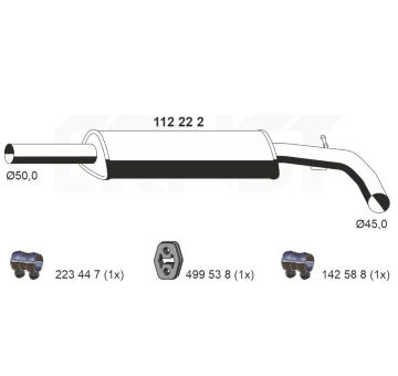Střední tlumič výfuku ERNST 112222