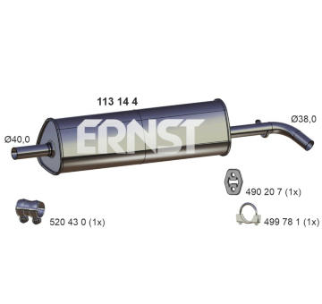 Stredni tlumic vyfuku ERNST 113144