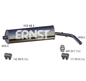Stredni tlumic vyfuku ERNST 113151
