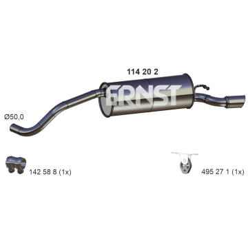 Zadni tlumic vyfuku ERNST 114202