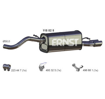 Zadní tlumič výfuku ERNST 115025