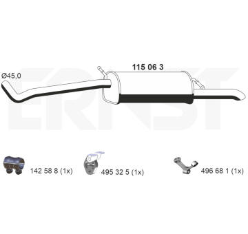 Zadní tlumič výfuku ERNST 115063