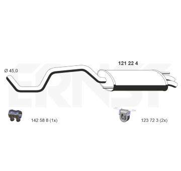 Zadní tlumič výfuku ERNST 121224