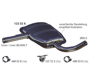 Střední tlumič výfuku ERNST 133036