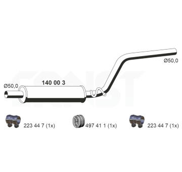 Střední tlumič výfuku ERNST 140003