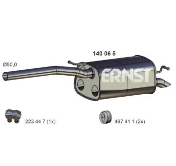 Zadni tlumic vyfuku ERNST 140065